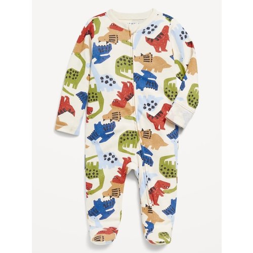 2-Way-Zip Printed Sleep & Play Footed One-Piece for Baby