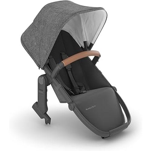 UPPAbaby RumbleSeat V2+ Second Lower Seat/Compatible with Vista 2015-2019 and Vista V2 / Adapters, Bumper Bar, Bug Shield Included/Greyson (Charcoal Mélange/Carbon Frame/Saddle Leather)