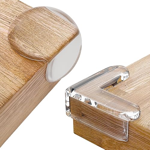 Round and L-Shape Corner Protectors for Baby, Protectors Guards - Furniture Corner Guard & Edge Safety Bumpers - Two 12 Packs