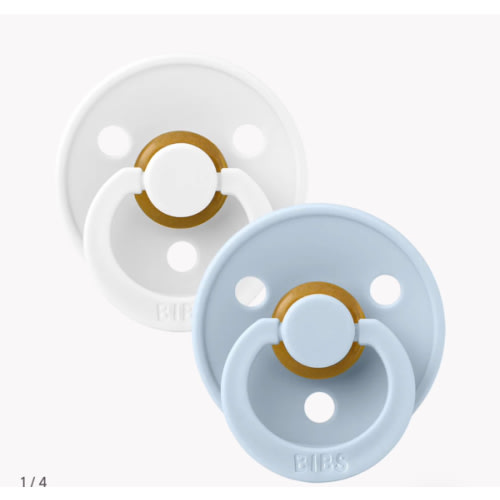 BIBS Latex Colour 2 Pack - White/Baby Blue – Bibsworld store US