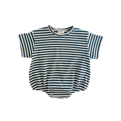 Steel Blue Stripe / Organic Ribbed T-Shirt Bubble – SpearmintLOVE
