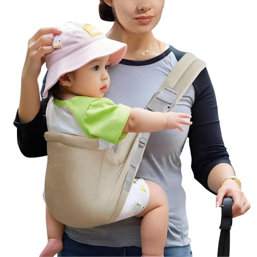 Baby Sling Carrier,Adjustable Baby Sling,Baby Carrier Newborn to Toddler,Lightweight and Portable Baby Carrier,Carrying 10-30 lbs (Dark Khaki)