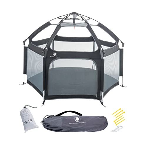 POP 'N GO Premium Indoor and Outdoor Baby Playpen - Portable, Lightweight, Pop Up Pack and Play Toddler Play Yard w/Canopy and Travel Bag - Black