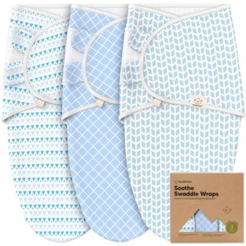 3pk Soothe Baby Swaddle 0-6 Months, Organic Baby Swaddle Sleep Sacks, Newborn, Infant Swaddle Sack (storm)