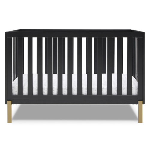 Delta Children Hendrix 4-in-1 Convertible Crib, Greenguard Gold Certified, Midnight Grey with Melted Bronze