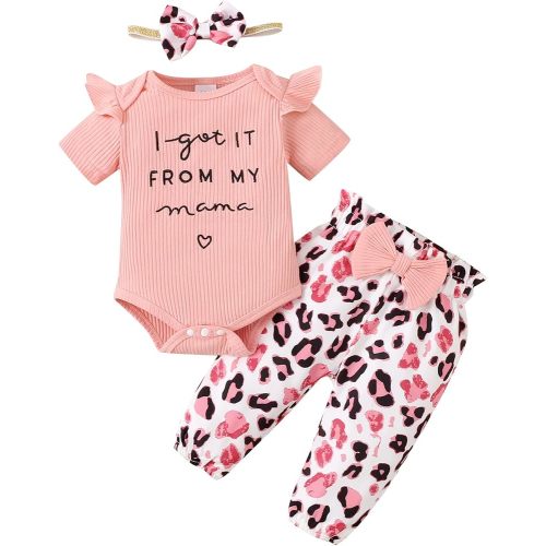 OLLUISNEO Newborn Baby Girl Clothes Infant Outifts Long Sleeve Romper Floral Pant Set Fall Winter Baby Girl Clothes