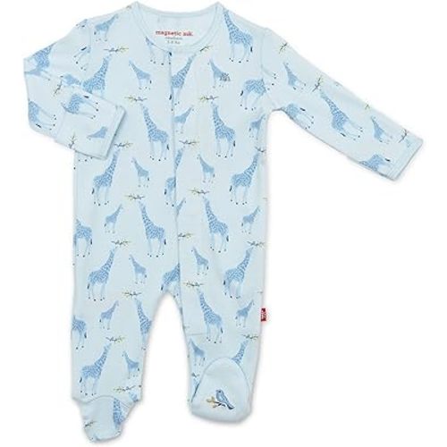 Magnetic Me Footie Pajamas - 100% Organic Cotton Baby Pajamas - Quick Magnetic Fastener Sleeper for Baby Boy and Girl