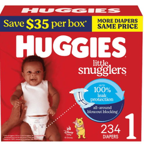 Huggies Little Snugglers Baby Diapers Size 1 (Up to 14 lbs) 234 Counts