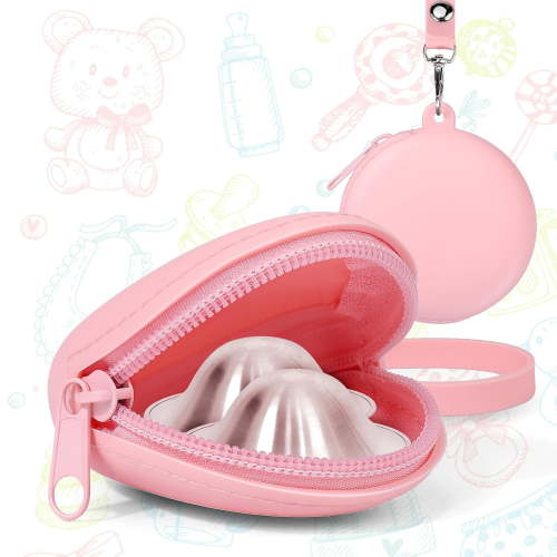 Silver Nursing Cups Case Silicone,Nipples Shield Holder for 16-28mm Breast Feeding Nipple Shield Holder for Sore Nipple Covers Breastfeeding Essentials Must Haves Reusable