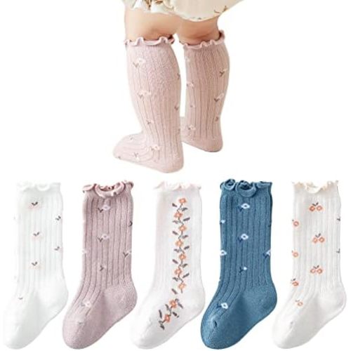 Baby Girls Knee-High Socks Toddler Keep Warm Cotton Sock Uniform Stockings for Infant Kids