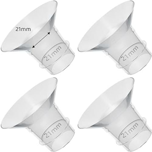 Flange Inserts 21mm Compatible with Medela/Spectra/TSRETE/Elvie/Momcozy/Bellababy Breast Pump 24mm Shields/Flanges, Reduce 24mm Nipple Tunnel Down to 21 mm, 4PCS