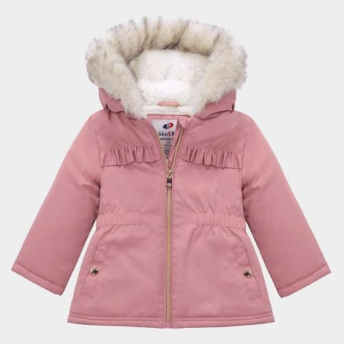Rokka&Rolla Baby Girls' Fleece Lined Parka Jacket Puffer Coat-Rose Pink, size 6-9 Months