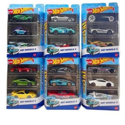 Hot Wheels 3-Car Pack, Multipack of 3 Hot Wheels Vehicles, Styles May Vary