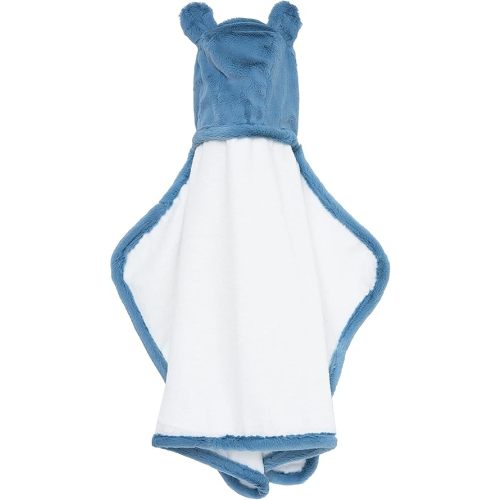 Little Giraffe Luxe Baby Towel with Ears, 24" x 41", Cornflower