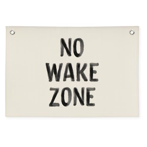 XYDEG Kids Room Decor No Wake Zone Surf Nursery Playroom Decor Canvas Banner,Coastal Baby Room Decor,Beach Nursery Decorations,Lake House Nautical Wall Hanging Flag Canvas Banner 30x20 Inch