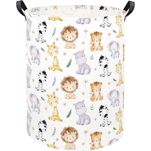 Animal Baby Laundry Basket Baby Hamper Kids Hamper Basket Toy Storage Bin for Boys Room Decor Baby Nursery Hamper Gift Baskets for Bedroom Bathroom(Cute Animal)