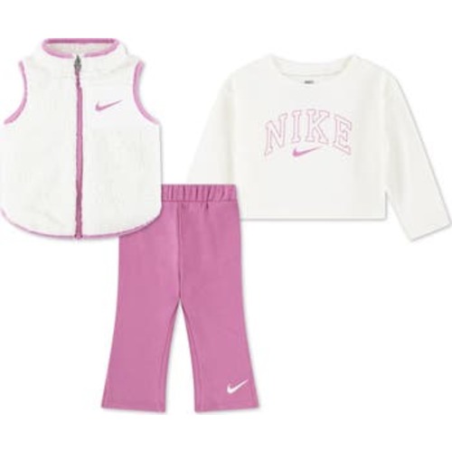 Swoosh Spirit Fleece Vest, Long Sleeve Top & Sweatpants Set, 24M