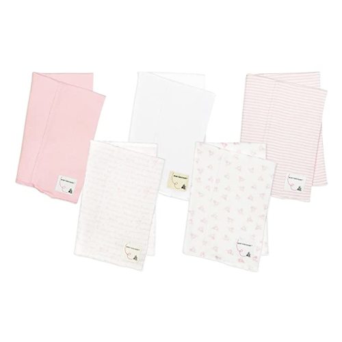 Burt's Bees Baby - Burp Cloths, 5-Pack Extra Absorbent 100% Organic Cotton Drool Cloths