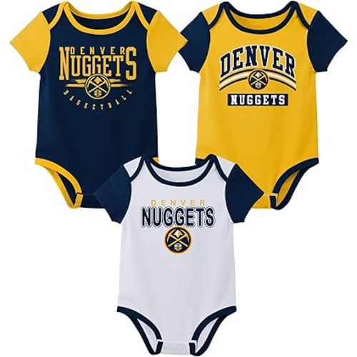 Outerstuff NBA Teams Newborn Baby and Infant Short Sleeve Bodysuit Variety 3-Pack (0-18m)