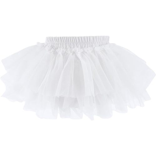 Baby Girls Soft Fluffy Tutu Skirt with Diaper Cover, Tulle Dress Skirt 3 Layers Soft for Newborn,Toddler