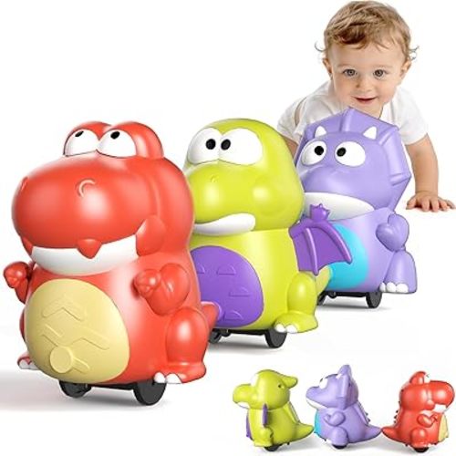 Topsolid Baby Tummy Time Dinosaur Toys 18 24 36 Months, Baby Crawling Toys, Toddler Moving Walking Dinosaurs Montessori Toys for 2 3 4 5 6 Year Old, Infant Boy Girl Birthday