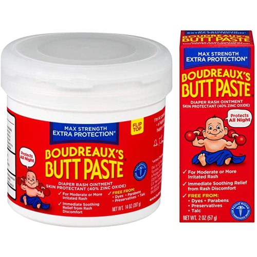Boudreaux's Butt Paste Maximum Strength Diaper Rash Ointment, 2 oz & 14 oz Bundle - Combo 1