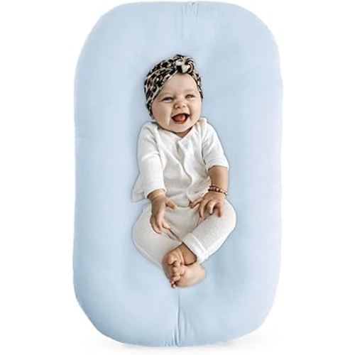Baby Lounger - Baby Lounger for Newborn, Breathable & Soft Baby Nest Cover Co Sleeping for Baby 0-12 Months, Baby Essentials Gifts, Portable Infant Lounger, Baby Snuggle Lounger Me(Blue)