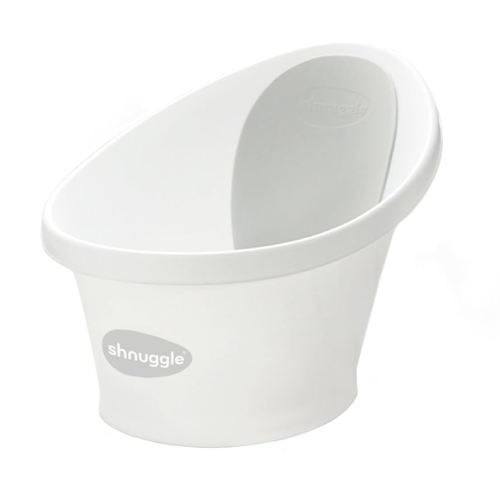 Newborn Baby Bath | Built in Support Bump and Soft Backrest | Suitable from Newborn | Bath Seat Support Includes Plug | White with Grey Backrest
