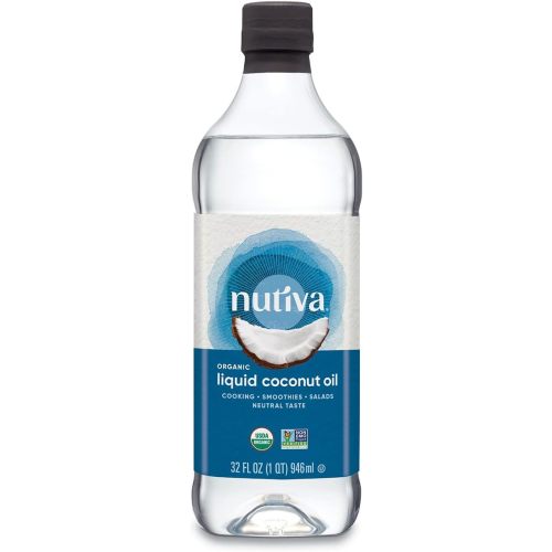 Nutiva Organic Liquid Fractionated Coconut Oil 32 Fl Oz - USDA Organic, Non-GMO. Edible, Pure Coconut Oil for Cooking, Moisturizer for Skin, Hair Treatment. Contains Natural MCTs.