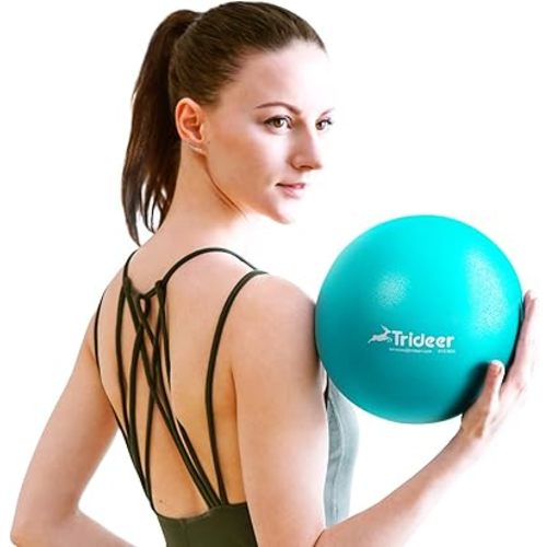 Trideer Pilates Ball 9 Inch, Small Exercise Ball with Exercise Guide for Yoga, Core Training, Physical Therapy, Balance, Stability, Stretching