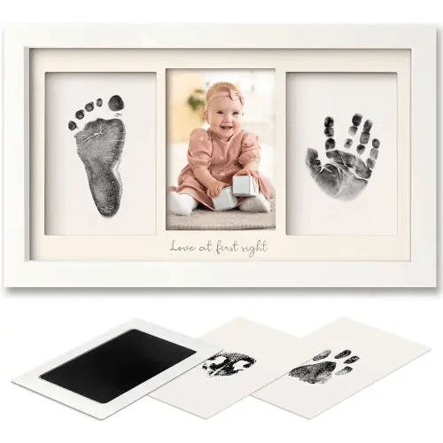 Inkless Hand and Footprint Kit, Boy, Girl, Newborn Keepsake - No Mess Ink Pad for Baby Handprint, Clean Touch Paw Print Kit for Dog Picture Frame,Personalized Baby Christmas Shower Gifts(Alpine White)
