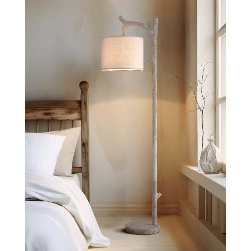 Oneach 61.5" Retro Floor Lamp for Living Room, Farmhouse Tree Trunk Deco Standing Lamp with Foot Switch for Bedroom,Office,Decor,Lighting