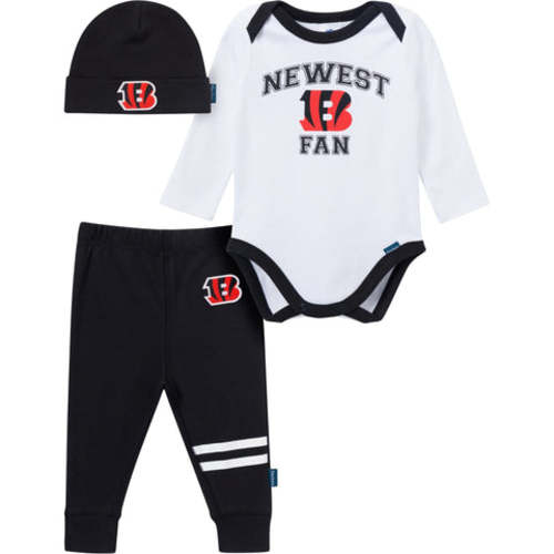 3-Piece Baby Boys Cincinnati Bengals Bodysuit, Active Pant and Cap Set