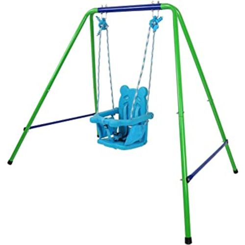 Balight Toddler Swing Set, Safety Belt, Metal Baby Swing Set with Stand, Outdoor/Indoor Infant Swing for Toddlers Age 3-36 Months
