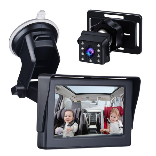 Maboto 1080P Baby Car Mirror, Safety Car Seat Mirror for Rear Facing Infant with Wide Crystal Clear View, Shatterproof, Adjustable Angle Length