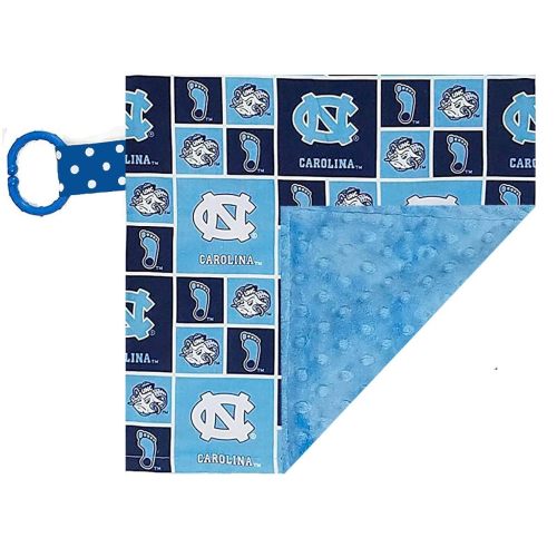 North Carolina UNC Tar Heels Licensed 10 x 10 Baby Crinkle Minky Lovey