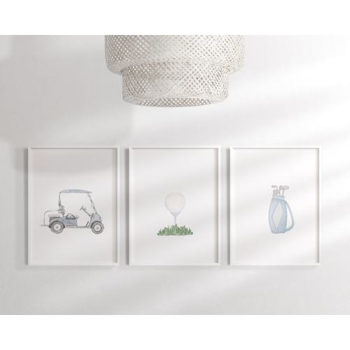 Watercolor Golf Nursery Prints | Golf Wall Art | Golf Nursery Decor | Golf Nursery Art | Boy Wall Art | Set of 3 Prints | Printable