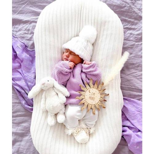 Wooden I'm Here Sun Birth Announcement Photo - Etsy