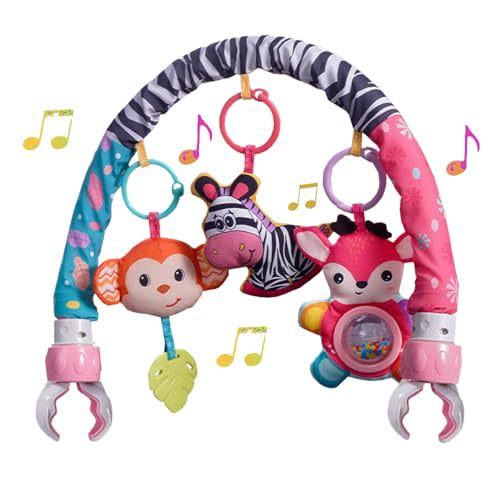 Crib Mobile for Girls, Baby Arch Mobile for Bassinet with Universal Clamps, Versatile Toy Bar for Bouncer Arch Toy 0-3 Months, Babies Gril Mobile Toys 0-6 Months Car Seat Stroller Toys