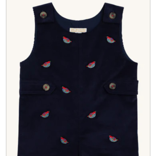 Critter Jack Keene Jon Jon (Corduroy) - Nantucket Navy with Quail embroidery