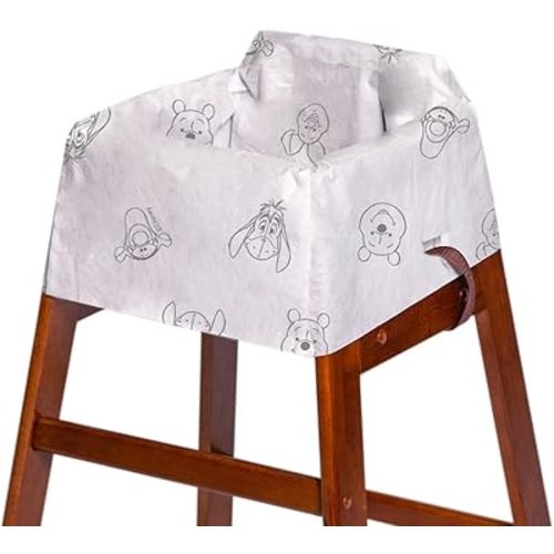 J.L. Childress Disney Baby Disposable Restaurant High Chair Covers - 12 Count - Individually Wrapped - Covers All Surfaces - Disney Travel Accessory for Baby - Winnie The Pooh