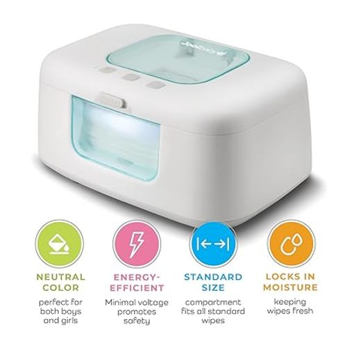 TinyBums Baby Wipe Warmer & Dispenser with LED Changing Light & On/Off Switch - Jool Baby - Aqua