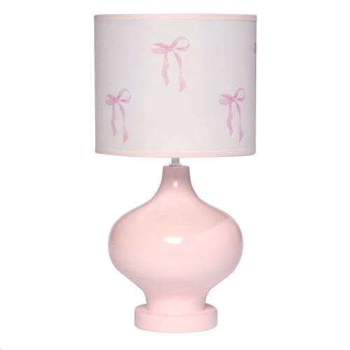 Lambs & Ivy Coquette Floral Aesthetic Pink Bows Lamp with Shade