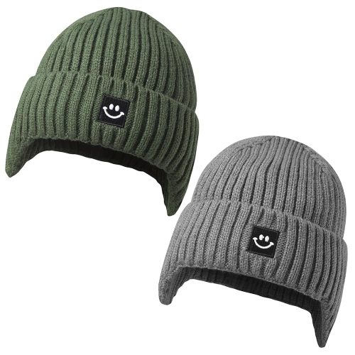 MaxNova 2 Pack Baby Beanie Toddler Winter Hat with Earflap for Girls Boys 0-8 Years