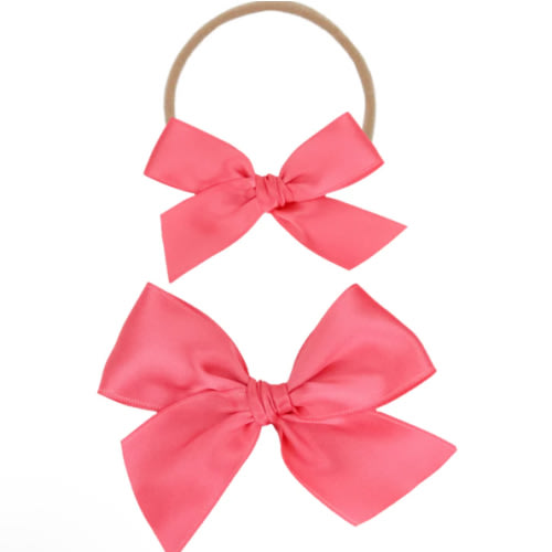 Satin Bow - Melon Headband