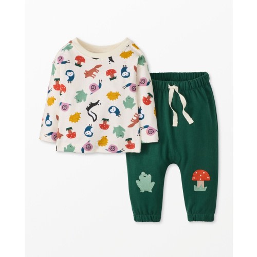Baby Long Sleeve T-Shirt & French Terry Pants Set | Hanna Andersson