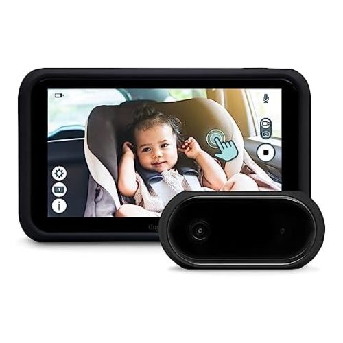 BM1 Baby Car Camera, 5'' 1080P Mirror Monitor with IR Night Vision, 3X Zoom in Closer, Full Crystal Clear View for Back Seat Rear Facing, 5 Mins Easy Installation