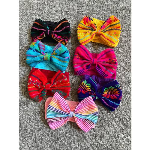 Mexican Baby Headband/Bow (Hot Pink)