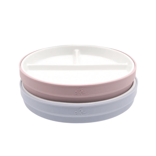 7.8"/20cm Porcelain White Divided Plates with Silicone Sleeves