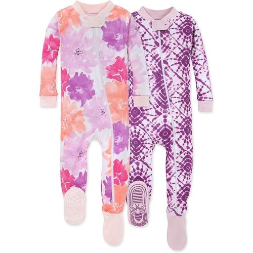 Burt's Bees Baby Girls' One-Piece Non-Slip Snug Fit Footed Pajamas